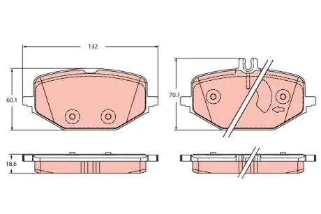KLOCKI HAM./PRZ/ DB G-KLASA /W463/ 18- TRW GDB2372