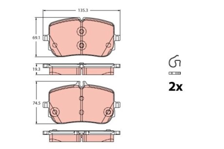 KLOCKI HAM./PRZ/ DB CLA-KLASA 19- TRW GDB2433