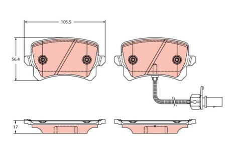 KLOCKI HAM./PRZ/ AUDI Q3 2.5 13- TRW GDB2389