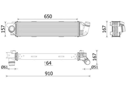 INTERCOOLER MAHLE / KNECHT CI701000P (фото 1)