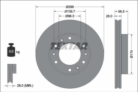 TARCZA HAM PRZOD 299X28 V TEXTAR 92338103