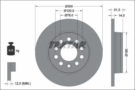 TARCZA HAM TYL 300X14 P TEXTAR 92345203