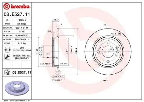 Tarcza ham. Xtra CHEROKEE IV (WK, WK2) 06/10-> / JEEP GRAND CHEROKEE VAN (WK2 BREMBO 09N2362X
