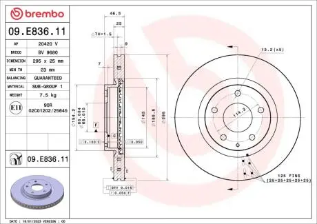 Tarcza ham. MAZDA 3 Hatchback (BP) 11/18-> / MAZDA 3 Saloon (BP_) 11/18- BREMBO 09E83611
