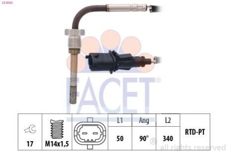 CZUJNIK TEMP. SPALIN FACET 220042