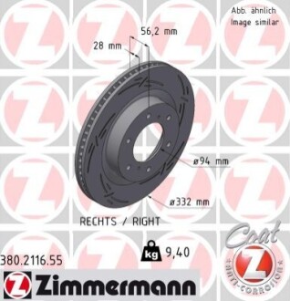 TARCZA HAM./PRZ/ MITSUBISHI PAGERO 04- ZIMMERMANN 380211655