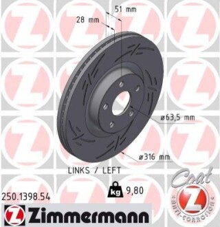 TARCZA HAM./PRZ/ FORD S-MAX 15- ZIMMERMANN 250139854