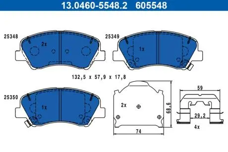 KLOCKI HAM PRZOD KIA RIO III 11- ATE 13046055482