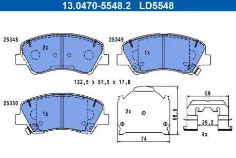 Фото klocki ham przod ceramic ATE 13047055482 KLOCKI HAM PRZOD CERAMIC ATE 13047055482
