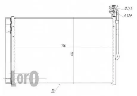 Радіатор кондиціонера (з осушувачем) VW Touareg 3.0-4.2/TDI/TSI/FSI 10-18 DEPO / LORO 053-016-0008