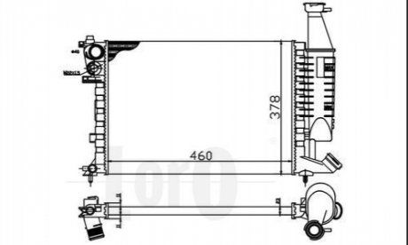 Радіатор охолодження Citroen Berlingo 96- (460x378x23) (МКПП) (-AC) DEPO / LORO 009-017-0020 (фото 1)