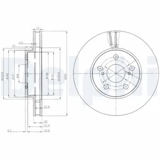 Фото гальмівний диск Delphi BG3850 Гальмівний диск Delphi BG3850