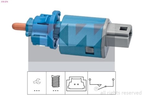 Датчик педалі гальм/зчеплення (аналог EPS 1.810.274 /Facet 7.1274) KW 510 274