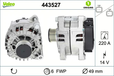 ALTERNATOR NOWY - ORIGINAL Valeo 443527
