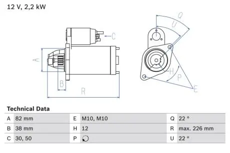 Фото starter motor BOSCH 0986024380 Starter motor BOSCH 0986024380