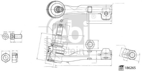 Накінечник тяги рульової (R) BMW 3 (G20/G80/G28) 18- B47/B48/B58 FEBI BILSTEIN 186265