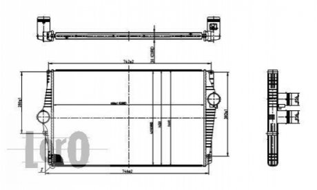 Радіатор інтеркулера Volvo XC90 I 02-14 (688x421x30) DEPO / LORO 052-018-0003