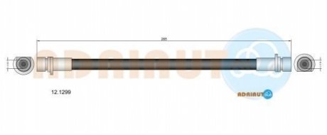 HONDA Гальмівний шланг праворуч JAZZ III 1.2/1.3 (1.3 HYBRID) 08- ADRIAUTO 12.1299 (фото 1)
