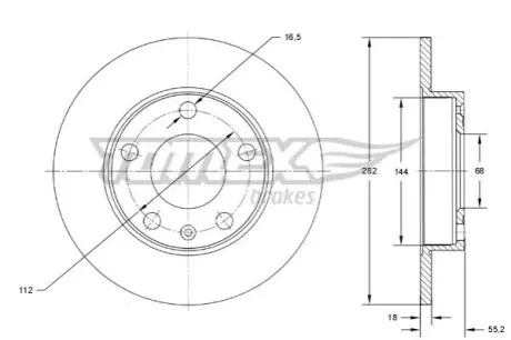 Гальмiвнi диски VW T4 90-03 TOMEX 7226