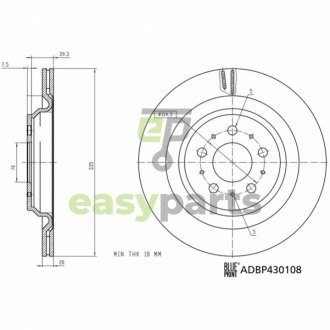 Диск гальмівний (задній) Tesla Model 3 17- BLUE PRINT ADBP430108