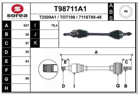 Автозапчасть EAI T98711A1