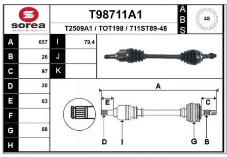 Автозапчасть EAI T98711A1