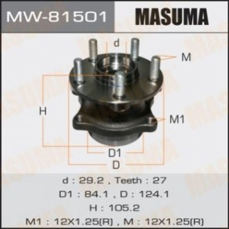Ступица колеса задн FORESTER/ S12 (with ABS) MASUMA MW81501 (фото 1)