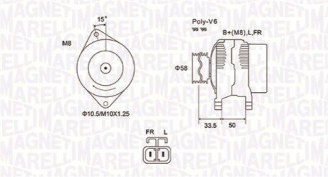 Alternator HYUNDAI/KIA CEED/SOUL/VENGA, i20/i30/VELOSTER 90A MAGNETI MARELLI MQA2020