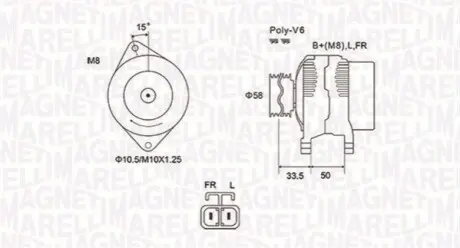 Alternator HYUNDAI/KIA CEED/SOUL/VENGA, i20/i30/VELOSTER 90A MAGNETI MARELLI MQA2020