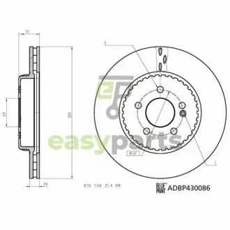 Диск гальмівний (задній) MB C-class (W205) 15- (320x24) (з покриттям) (вентил.) BLUE PRINT ADBP430086