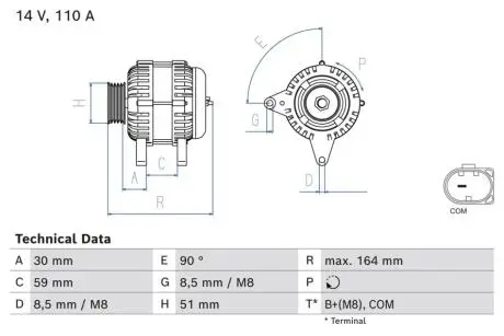ALTERNATOR BOSCH 0986084760