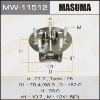 Ступица колеса задн RAV4/ ACA21L MASUMA MW11512