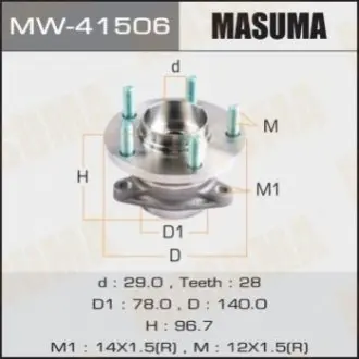 Фото ступица колеса задн MAZDA CX-9 / TB89# MASUMA MW41506 Ступица колеса задн MAZDA CX-9 / TB89# MASUMA MW41506