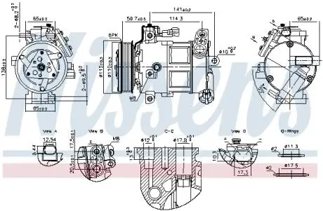 KOMPRESOR KLIMY JEEP COMPASS 16- NISSENS 891186
