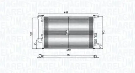 Condenser, air conditioning MAGNETI MARELLI 350203733000