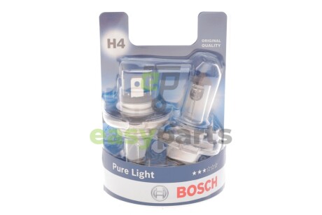 Автолампа H4 12V 60/55W P43t Pure Light DBL (к-кт 2шт) BOSCH 1987301410