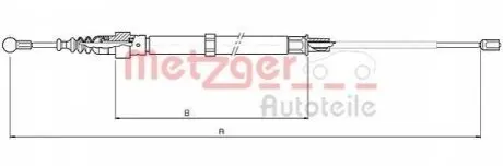 Трос ручного тормоза METZGER 107505