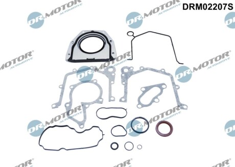 Комплект прокладок з різних матеріалів DR MOTOR DRM02207S (фото 1)