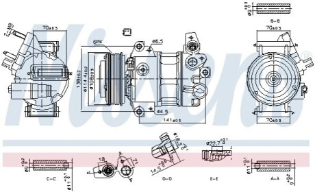 FORD Компресор кондиціонера ECOSPORT, FIESTA VII, TOURNEO COURIER B460 NISSENS 890786