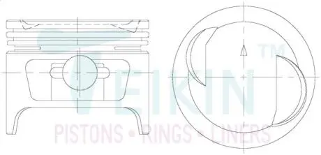Поршни, ремонт +0ю50mm (к-кт на мотор) Suzuki F8 TEIKIN 45122050