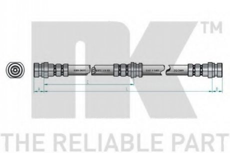 Шланг гальмівний NK 853055 (фото 1)