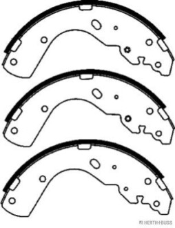 Колодки гальмівні барабанні (комплект 4 шт) HERTH+BUSS / JAKOPARTS J3503052