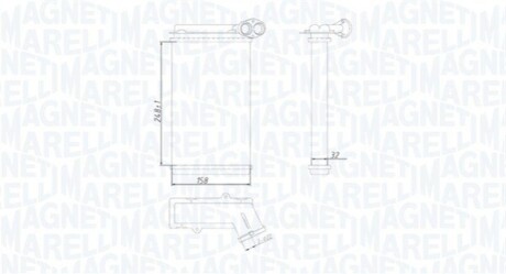 VW радіатор пічки Sharan,Seat Alhambra,Ford Galaxy 95- MAGNETI MARELLI BR422