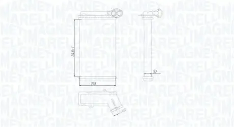 VW радіатор пічки Sharan,Seat Alhambra,Ford Galaxy 95- MAGNETI MARELLI BR422