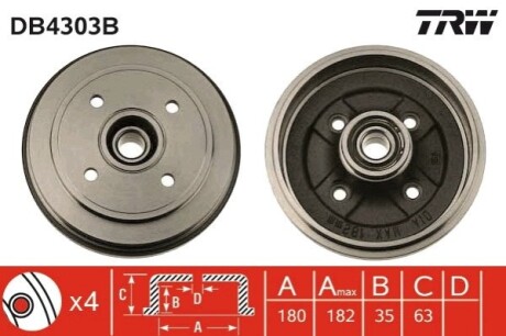 Гальмівний барабан TRW DB4303B