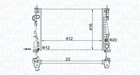 Радіатор, охолодження двигуна MAGNETI MARELLI 350213129700