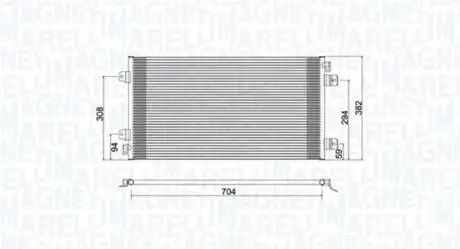 Condenser, air conditioning MAGNETI MARELLI 350203941000