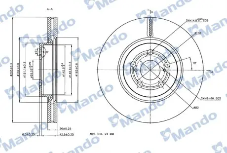 Диск тормозной MANDO MBC035307