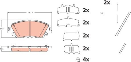 KLOCKI HAM./PRZ/ TOYOTA CAMRY 17- TRW GDB2488
