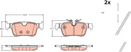 KLOCKI HAM./TY┼ü/ VOLVO S60 19- TRW GDB2499